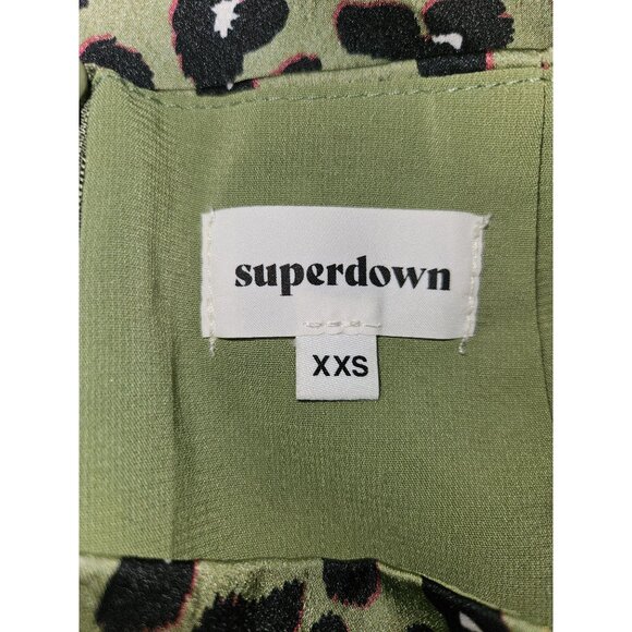 Superdown Green Fairy Grunge Leopard/Animal Print Mini Lined Skirt Women XXS - Picture 6 of 8